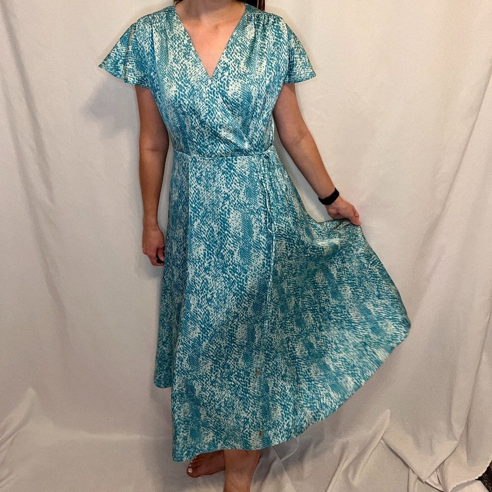 Tahari Midi Printed Wrap Dress